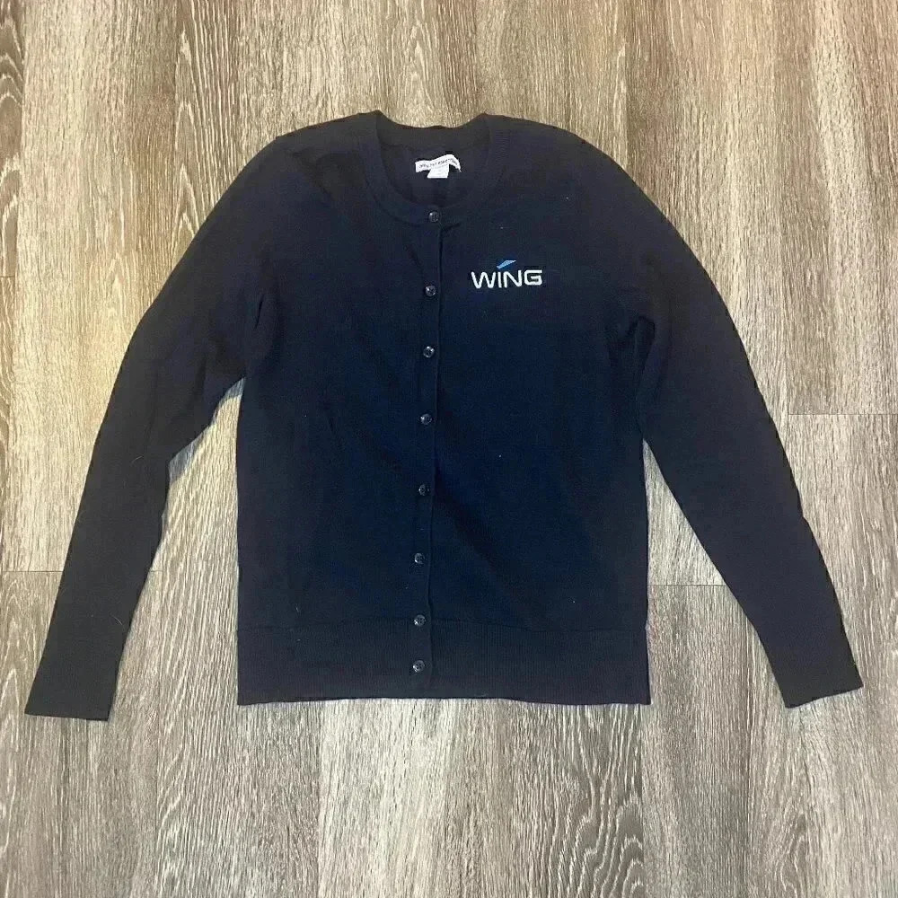 Womens Amazon Essentials "WING" Black Cardigan - S